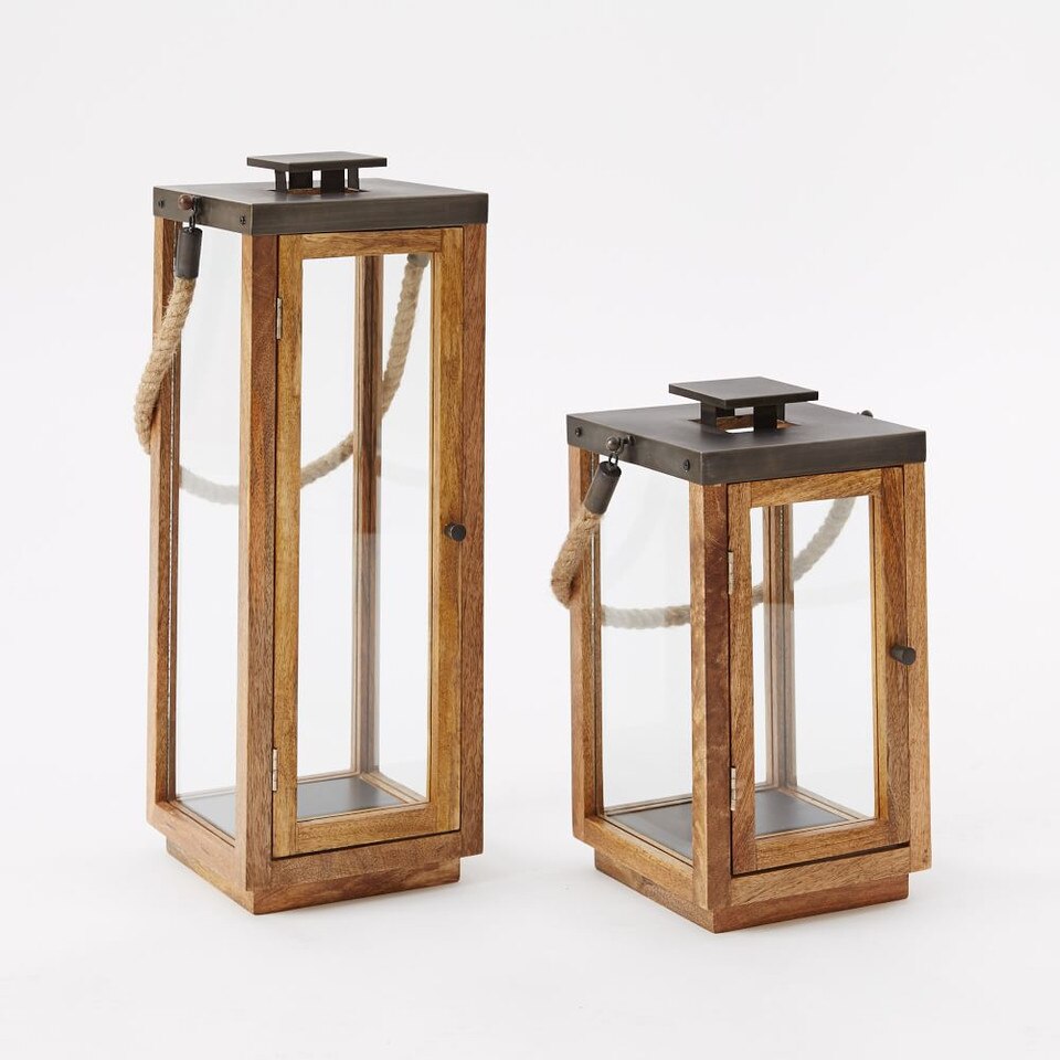 Wood + Rope Lanterns west elm United Kingdom